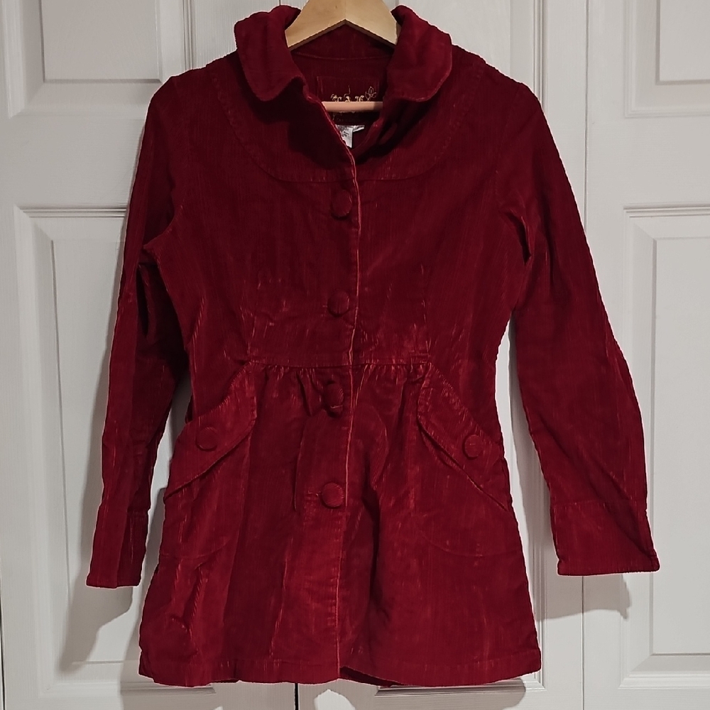 LAL Red Corduroy Jacket – Button Front – Women’s Medium